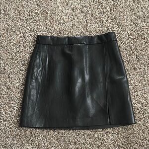 Wilfred Black Leather Mini Skirt